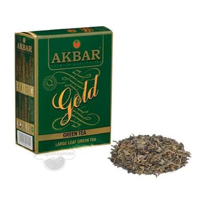 Akbar Green Gold gök çaý iri ýaprakly, 100 gr