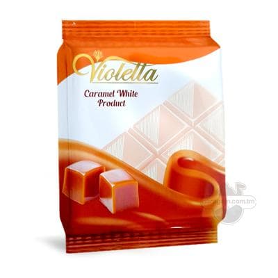 Şokolad "Violetta" karamelli ak plitka, 55 gr