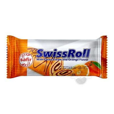 Рулет со вкусом апельсина Safir "Swiss Roll" с какао кремом, 60 г