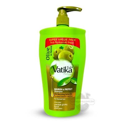 Şampun "Vatika" Olive & Henna iýmitlendiriji we goraýjy, 900 ml