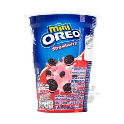 Мини шоколадное печенье-сэндвич Oreo с кремом со вкусом клубники, 61.3 г