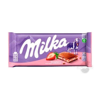 Шоколад Milka молочный со вкусом клубники и йогурта, 100 г