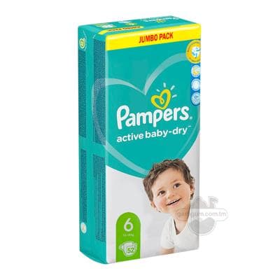 Çaga arlygy Pampers Active Baby-Dry 6 Extra Large 13-18 кг, 52 шт