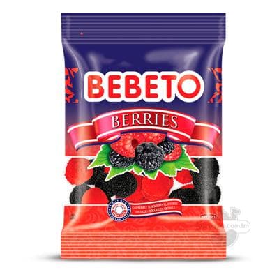 Çeýnelýän marmelad gyzyl miweler Bebeto "Berries", 30gr