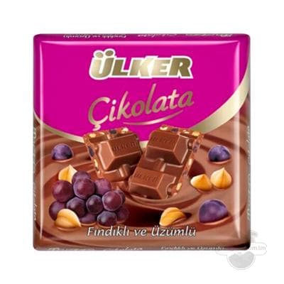 Funduk we üzümli şokolad Ülker "Çikolata", 60 gr