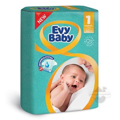 Çaga arlyklary Evy Baby 1 maxi, 2-5 kg, 62 sany