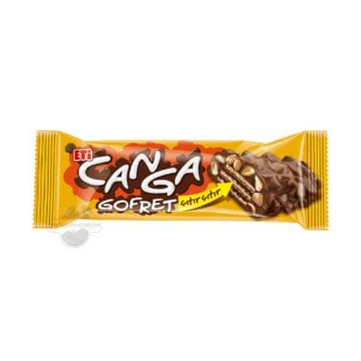 Şokolad örtülen wafli ETi "Canga" arahis we karamelli, 34 gr