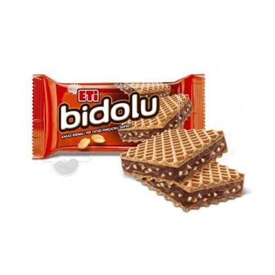 Kakao kremli we arahis bölejikli wafli Eti "bidolu" 36 gr