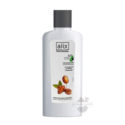 Şampun Alix argan ýag ekstraktly hemme görnüşli saçlar üçin, 600 ml