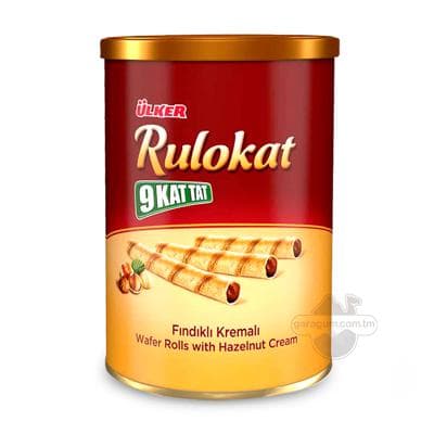 Funduk kremli wafli taýajyklary Ülker "Rulokat", 170 gr