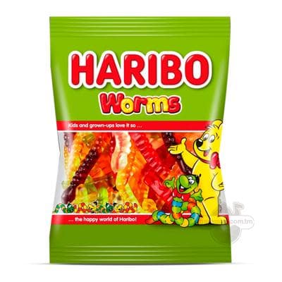 Çeýnelýän marmelad Haribo "Worms", 80 gr