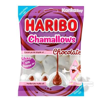 Zefir Haribo "Chamallows" şokoladly, 62 gr