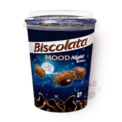 Шоколадное печенье Biscolata "Mood" с кремовой начинкой из горького шоколада, 125 г