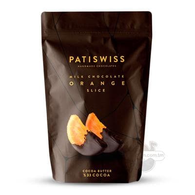 Süýtli şokolad örtükli dilimler "Patiswiss" pyrtykally, 80 gr