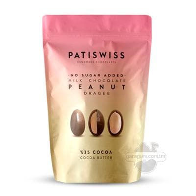 Süýtli şokolad örtükli arahis draželeri "Patiswiss" (şekersiz) 80 gr