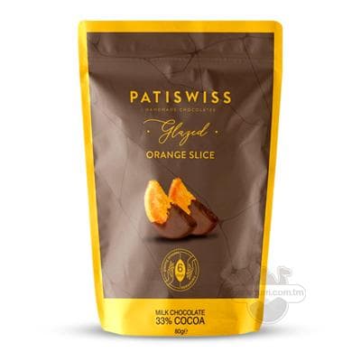 Süýtli şokolad örtükli glazurly dilimler "Patiswiss" pyrtykally, 80 gr