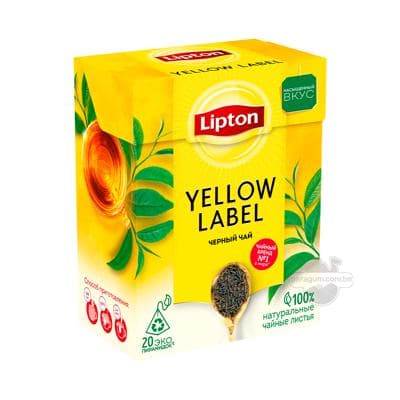 Gara çaý Lipton "Yellow Label" natural, (20 sany) 36 gr