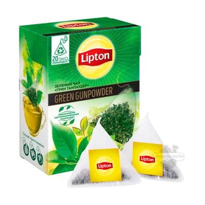 Чай зеленый Lipton "Green Gunpowder" в пакетиках, (20 шт) 36 г